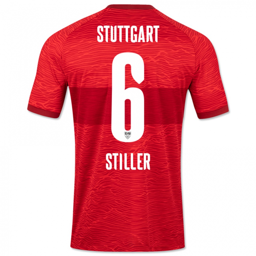 Herren Angelo Stiller #6 Rot Auswärtstrikot Trikot 2023/24 T-Shirt