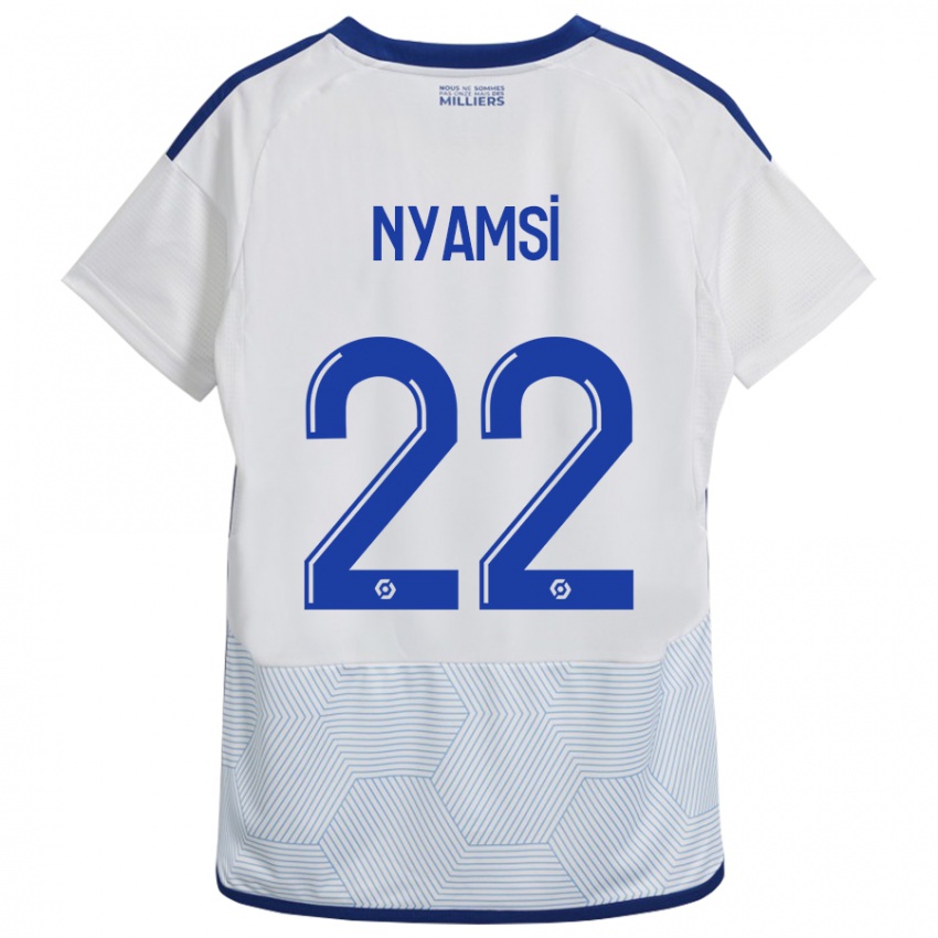 Herren Gerzino Nyamsi #22 Weiß Auswärtstrikot Trikot 2023/24 T-Shirt