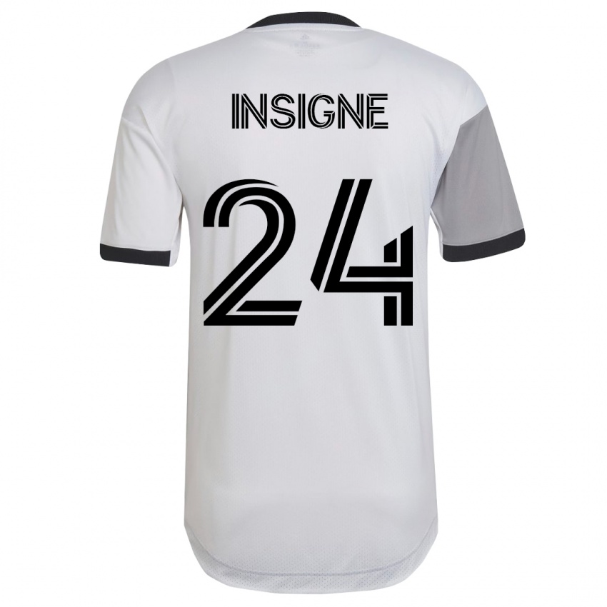Herren Lorenzo Insigne #24 Weiß Auswärtstrikot Trikot 2023/24 T-Shirt