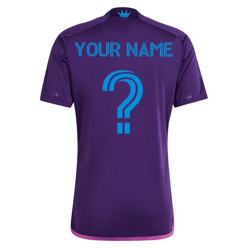Herren Ihren Namen #0 Violett Auswärtstrikot Trikot 2023/24 T-Shirt