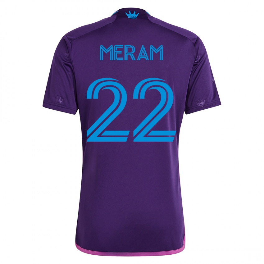 Herren Justin Meram #22 Violett Auswärtstrikot Trikot 2023/24 T-Shirt