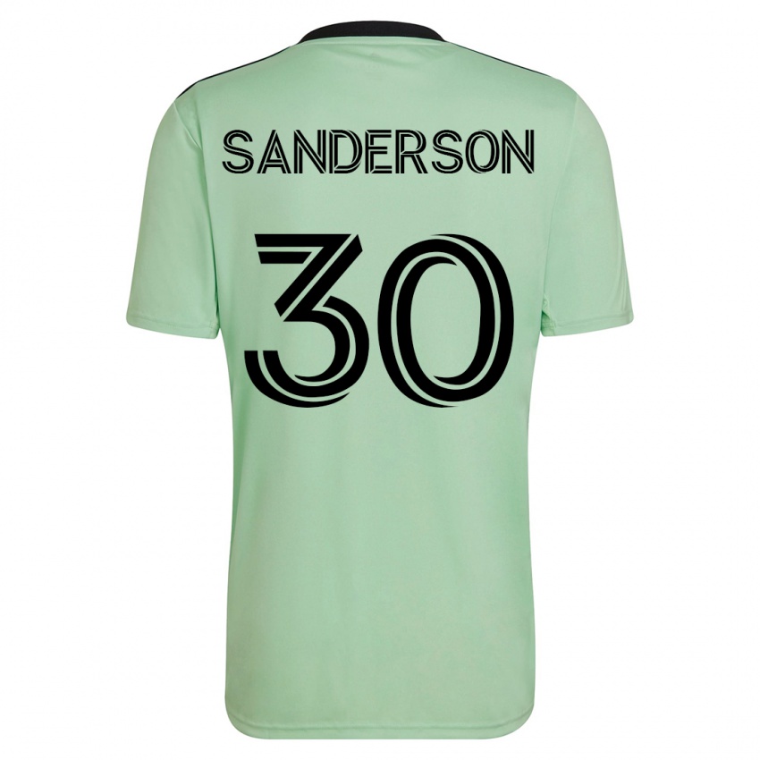 Herren Spencer Sanderson #30 Hellgrün Auswärtstrikot Trikot 2023/24 T-Shirt