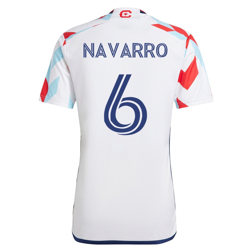 Herren Miguel Navarro #6 Weiß Blau Auswärtstrikot Trikot 2023/24 T-Shirt