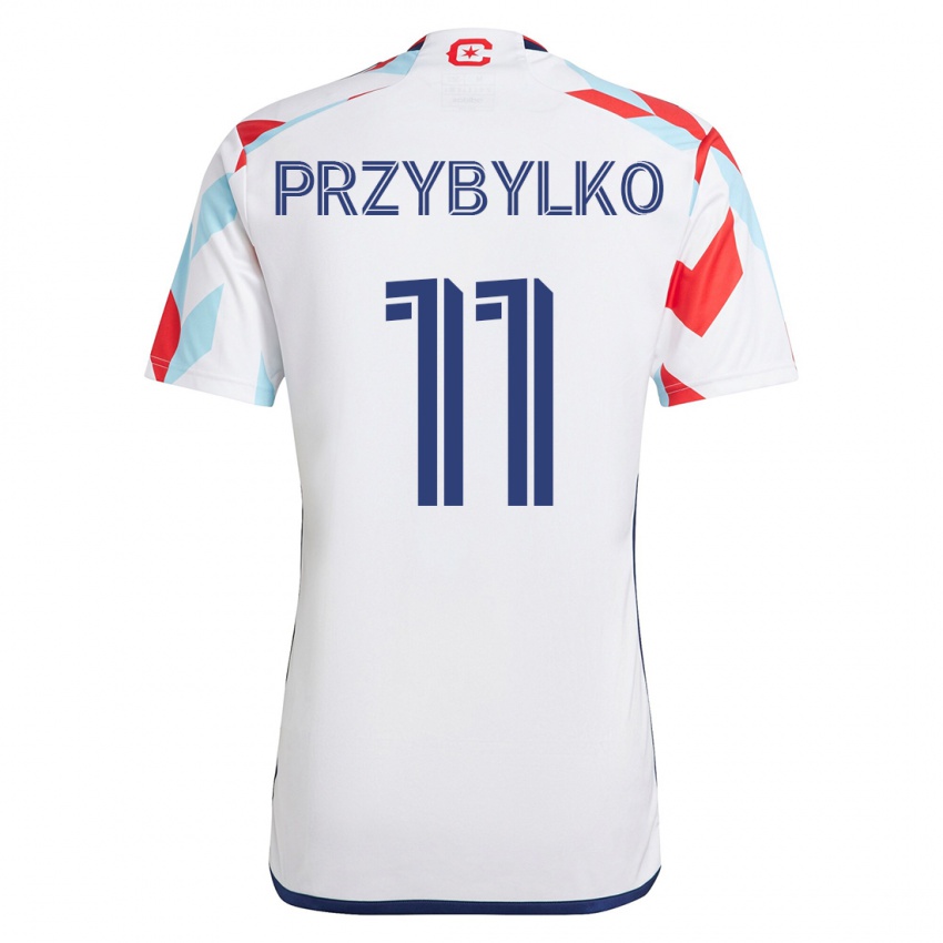 Herren Kacper Przybylko #11 Weiß Blau Auswärtstrikot Trikot 2023/24 T-Shirt
