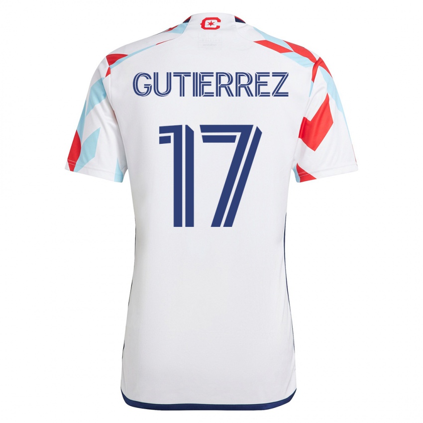 Herren Brian Gutiérrez #17 Weiß Blau Auswärtstrikot Trikot 2023/24 T-Shirt