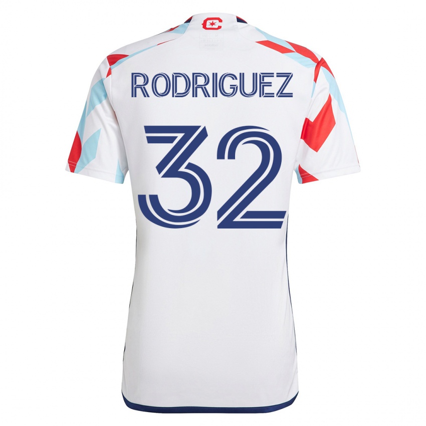 Herren Missael Rodríguez #32 Weiß Blau Auswärtstrikot Trikot 2023/24 T-Shirt