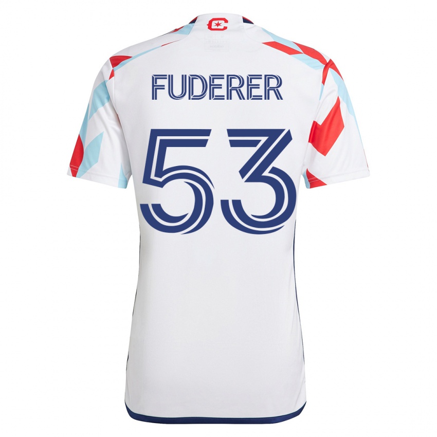 Herren Jake Fuderer #53 Weiß Blau Auswärtstrikot Trikot 2023/24 T-Shirt