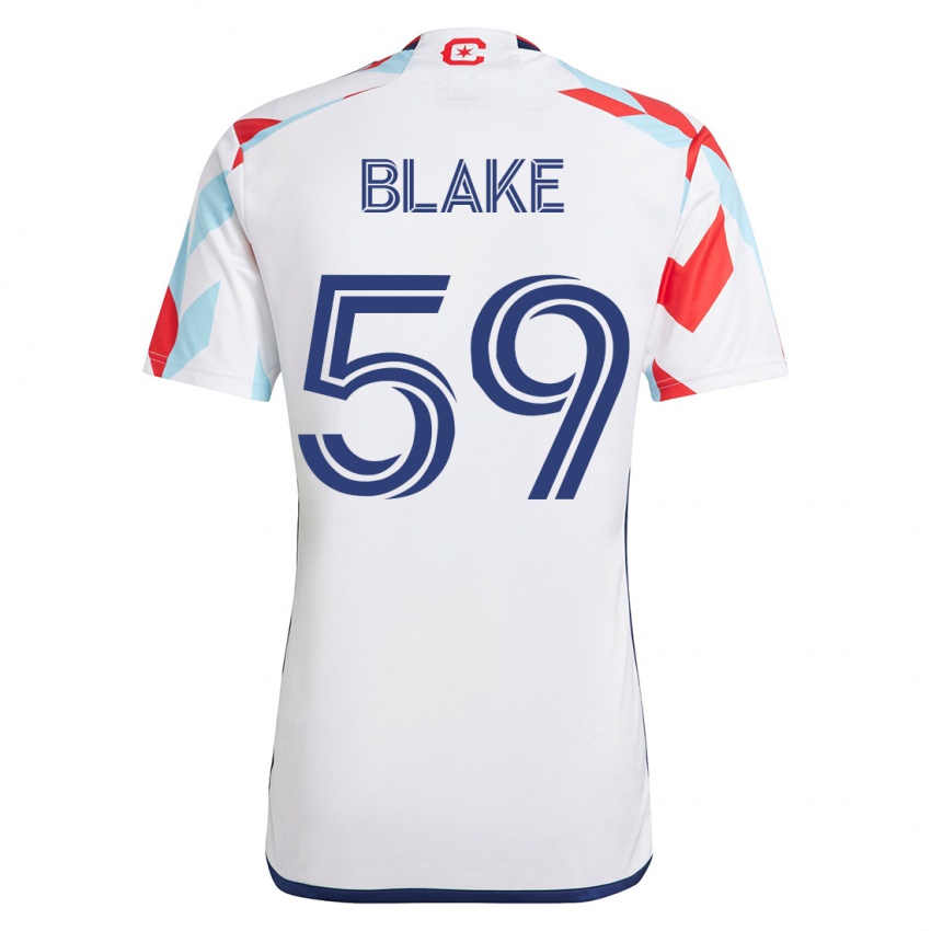 Herren Romain Blake #59 Weiß Blau Auswärtstrikot Trikot 2023/24 T-Shirt
