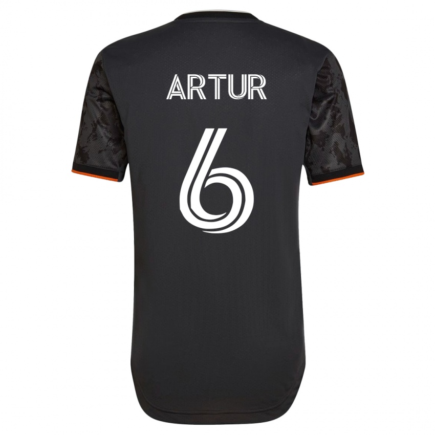 Herren Artur #6 Schwarz Auswärtstrikot Trikot 2023/24 T-Shirt
