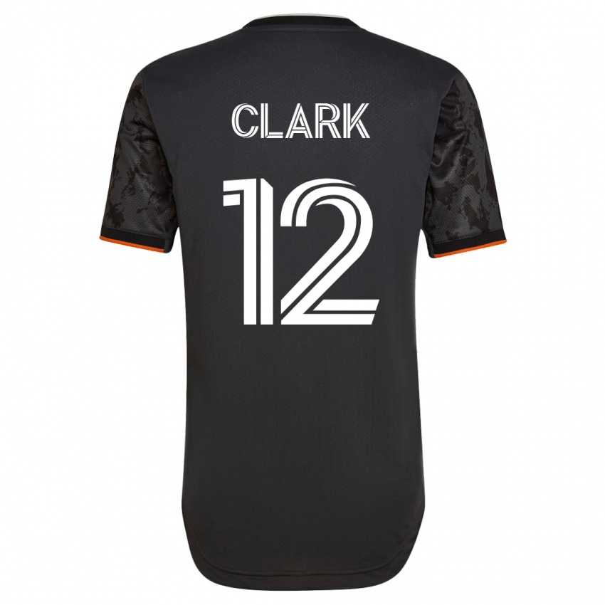 Herren Steve Clark #12 Schwarz Auswärtstrikot Trikot 2023/24 T-Shirt