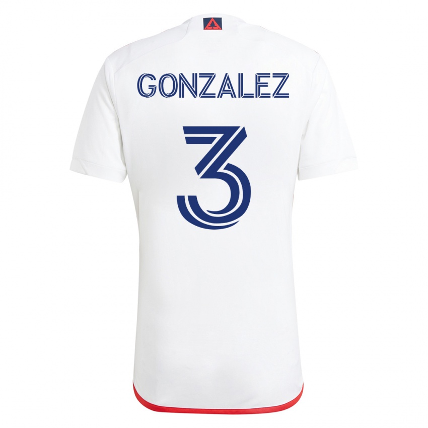 Herren Omar González #3 Weiß Rot Auswärtstrikot Trikot 2023/24 T-Shirt
