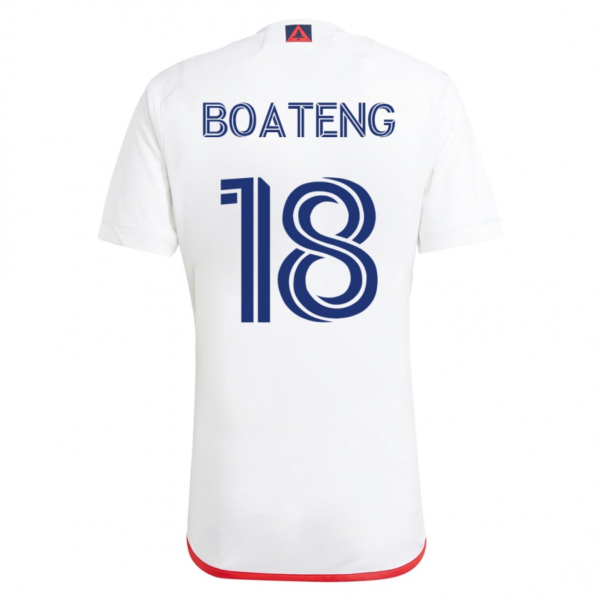 Herren Emmanuel Boateng #18 Weiß Rot Auswärtstrikot Trikot 2023/24 T-Shirt