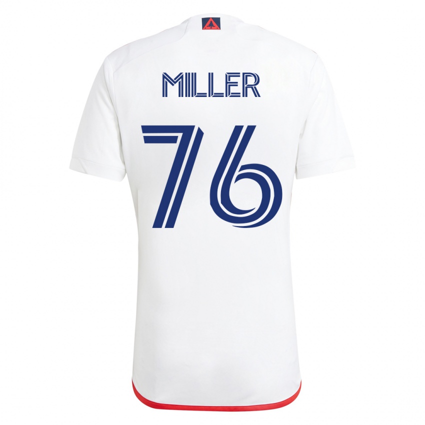 Herren Peyton Miller #76 Weiß Rot Auswärtstrikot Trikot 2023/24 T-Shirt