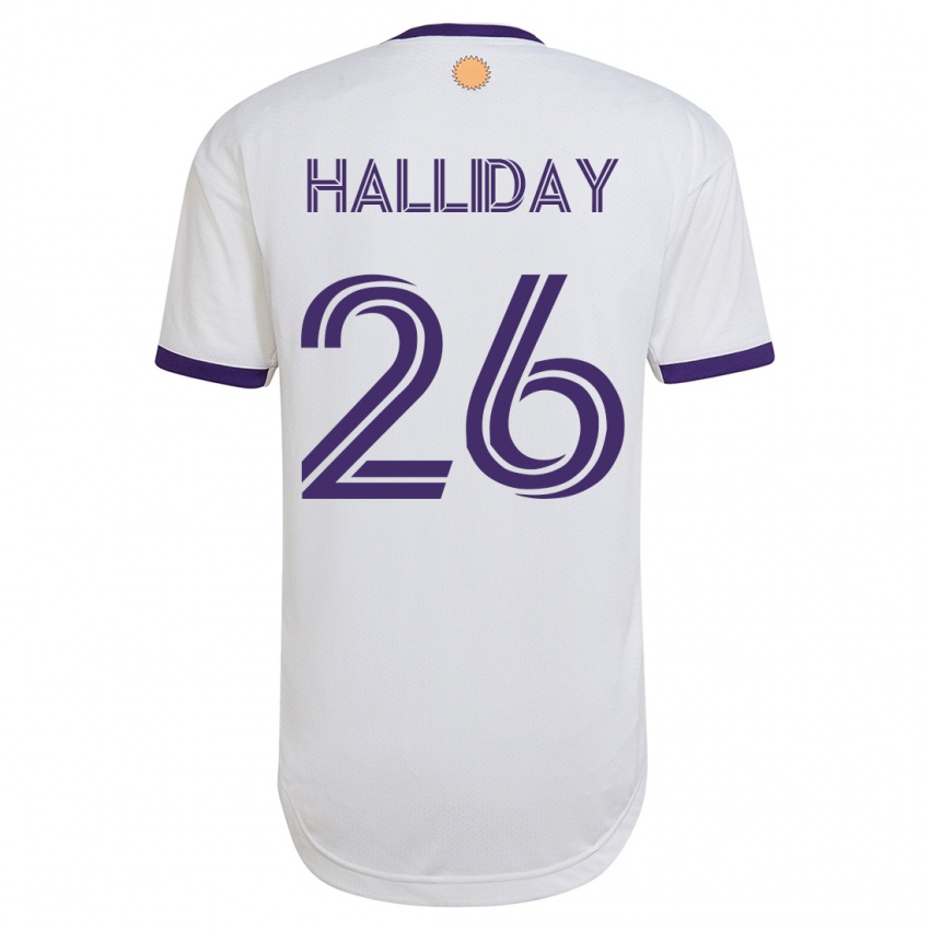 Herren Michael Halliday #26 Weiß Auswärtstrikot Trikot 2023/24 T-Shirt