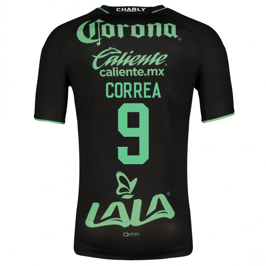 Herren Javier Correa #9 Schwarz Auswärtstrikot Trikot 2023/24 T-Shirt