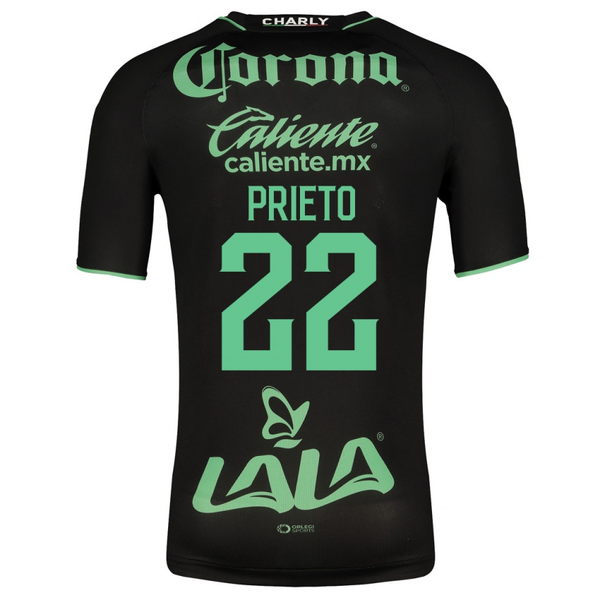 Herren Ronaldo Prieto #22 Schwarz Auswärtstrikot Trikot 2023/24 T-Shirt