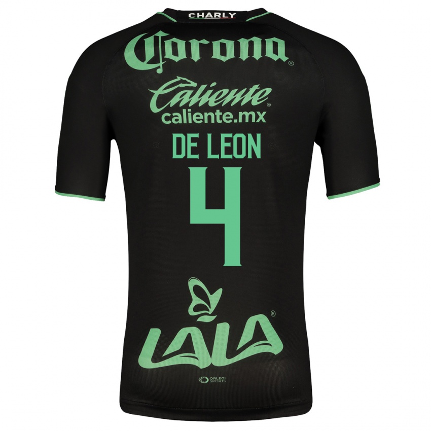 Herren Lourdes De Leon #4 Schwarz Auswärtstrikot Trikot 2023/24 T-Shirt