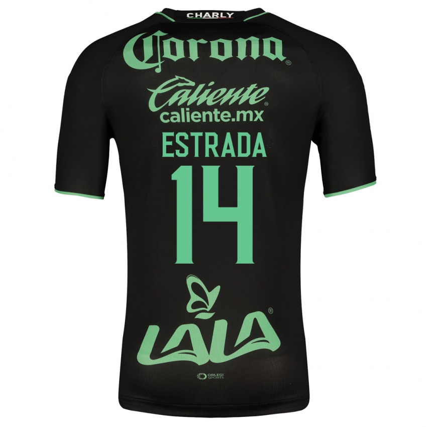 Herren Katia Estrada #14 Schwarz Auswärtstrikot Trikot 2023/24 T-Shirt