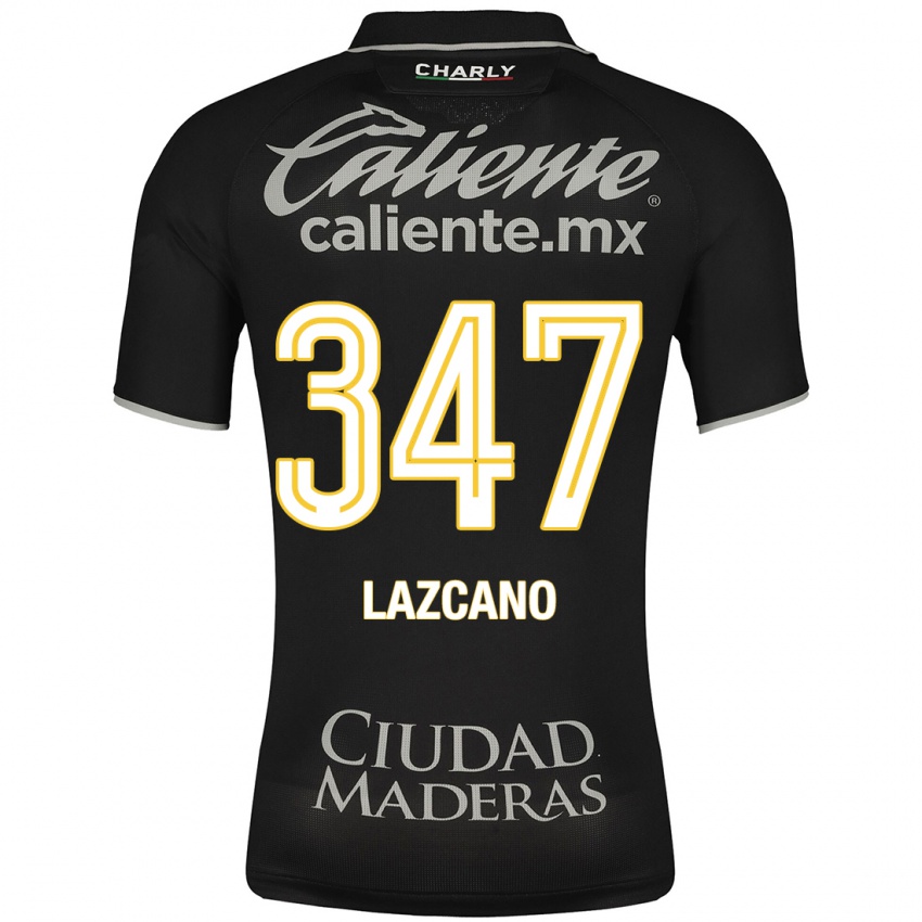 Herren Evan Lazcano #347 Schwarz Auswärtstrikot Trikot 2023/24 T-Shirt