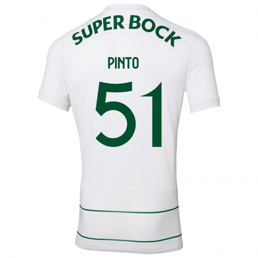 Herren Diogo Pinto #51 Weiß Auswärtstrikot Trikot 2023/24 T-Shirt