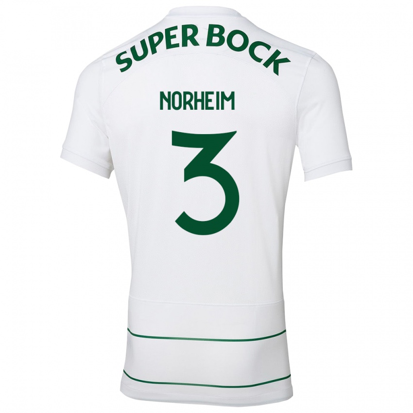 Herren Andrea Norheim #3 Weiß Auswärtstrikot Trikot 2023/24 T-Shirt