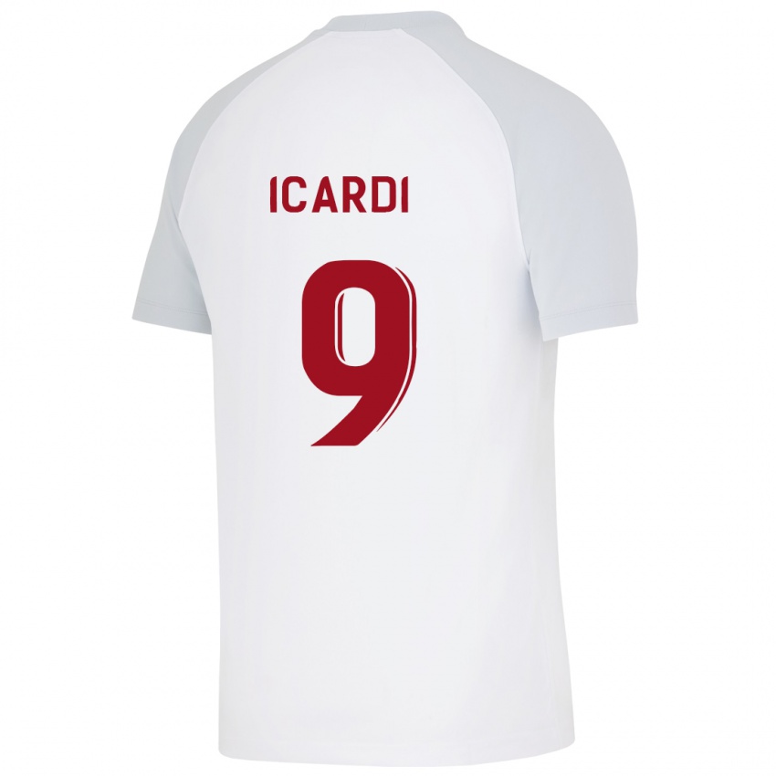 Herren Mauro Icardi #9 Weiß Auswärtstrikot Trikot 2023/24 T-Shirt