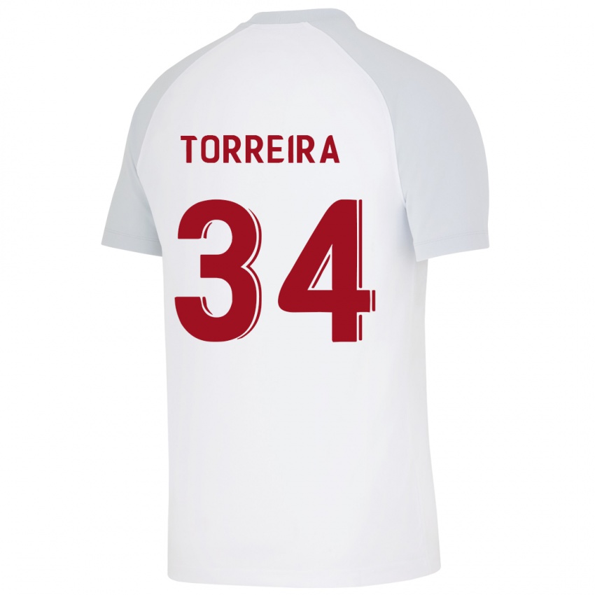 Herren Lucas Torreira #34 Weiß Auswärtstrikot Trikot 2023/24 T-Shirt