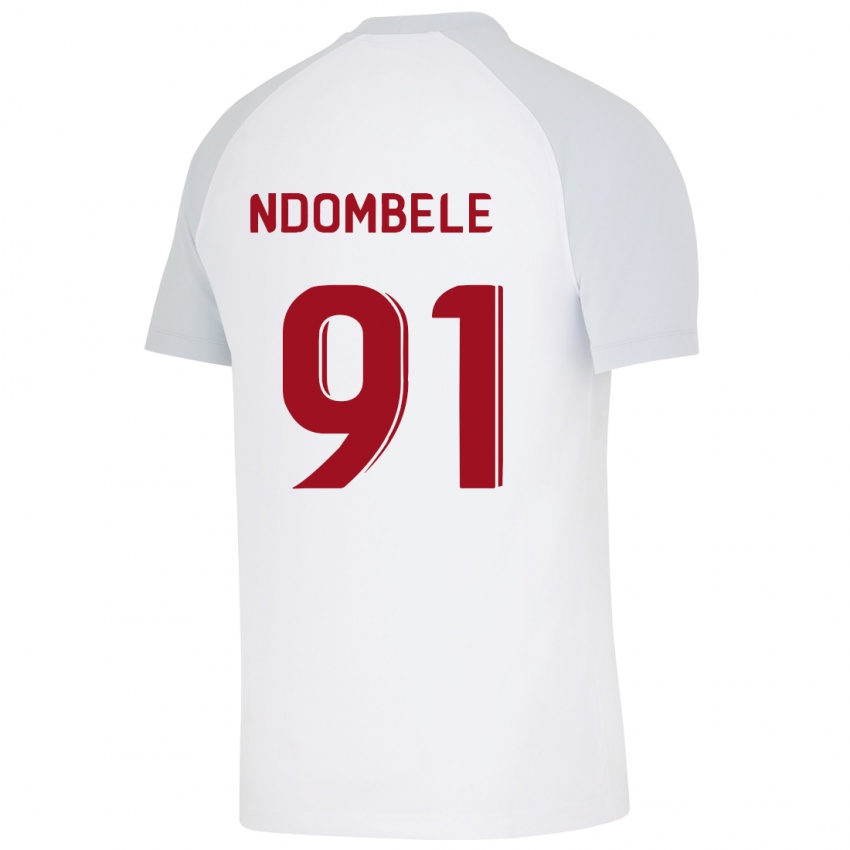 Herren Tanguy Ndombele #91 Weiß Auswärtstrikot Trikot 2023/24 T-Shirt