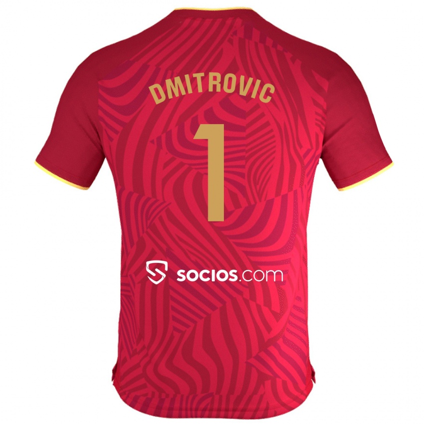 Herren Marko Dmitrovic #1 Rot Auswärtstrikot Trikot 2023/24 T-Shirt