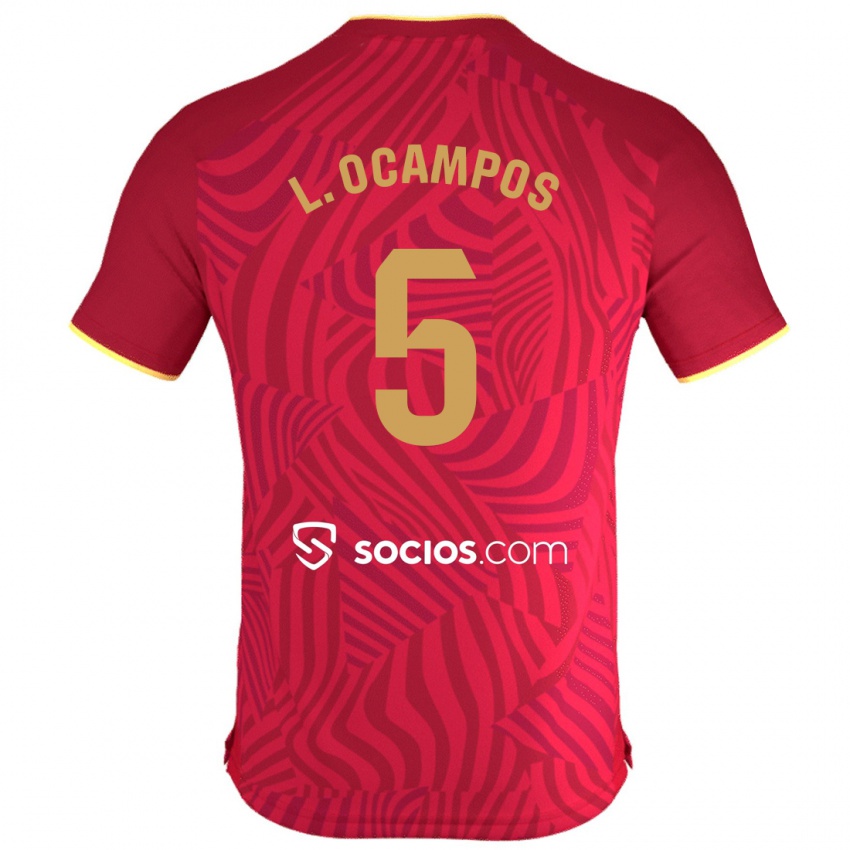 Herren Lucas Ocampos #5 Rot Auswärtstrikot Trikot 2023/24 T-Shirt