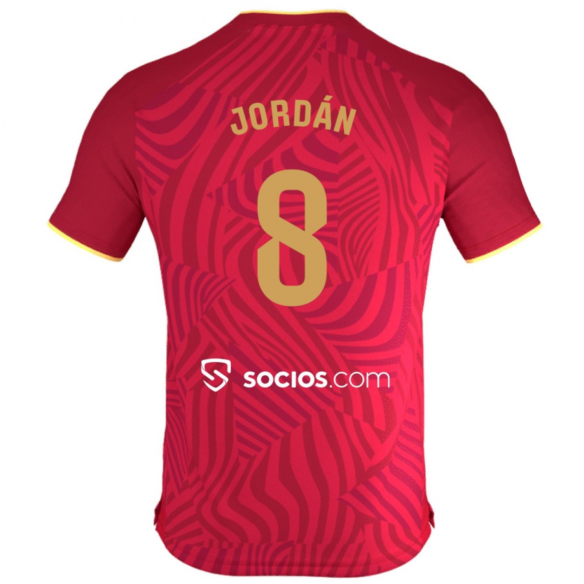 Herren Joan Jordán #8 Rot Auswärtstrikot Trikot 2023/24 T-Shirt