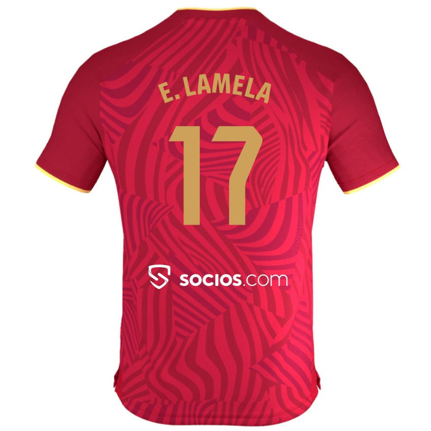Herren Erik Lamela #17 Rot Auswärtstrikot Trikot 2023/24 T-Shirt