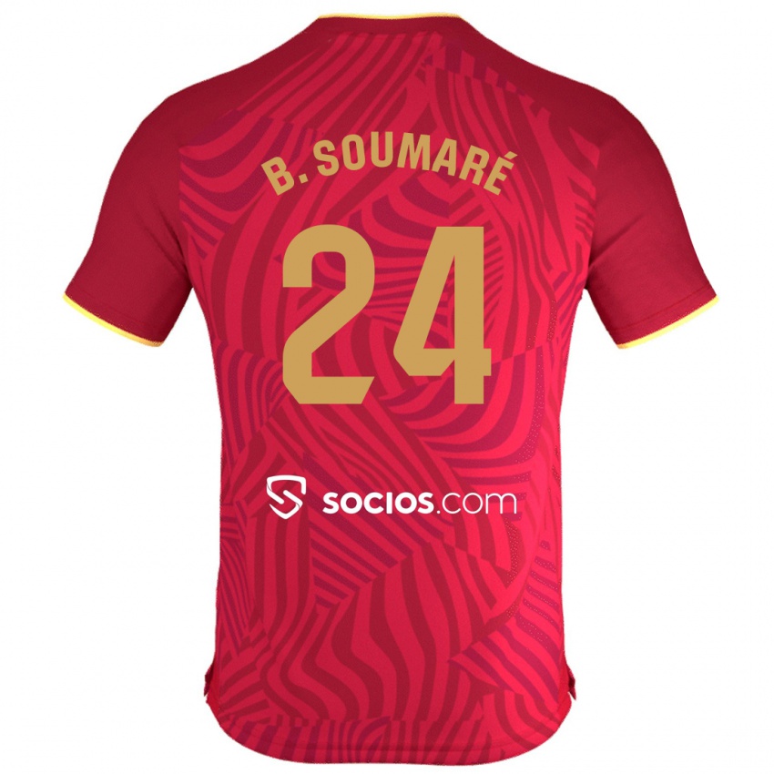 Herren Boubakary Soumaré #24 Rot Auswärtstrikot Trikot 2023/24 T-Shirt