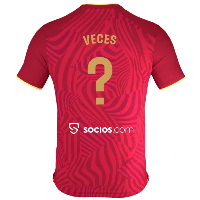 Herren Sergio Veces #0 Rot Auswärtstrikot Trikot 2023/24 T-Shirt