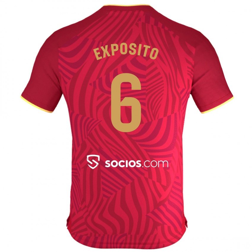 Herren Marcelo Exposito #6 Rot Auswärtstrikot Trikot 2023/24 T-Shirt