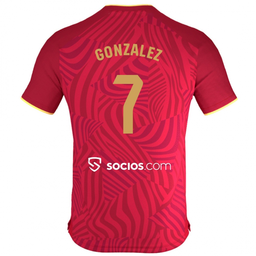 Herren Juan González #7 Rot Auswärtstrikot Trikot 2023/24 T-Shirt
