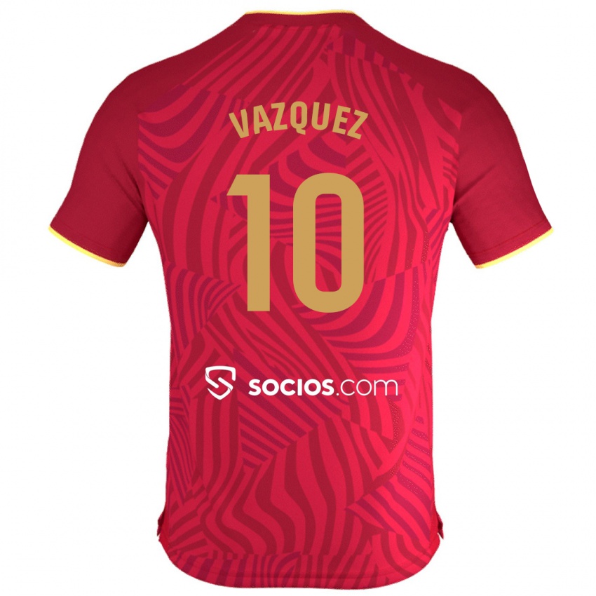 Herren Alejandro Vázquez #10 Rot Auswärtstrikot Trikot 2023/24 T-Shirt