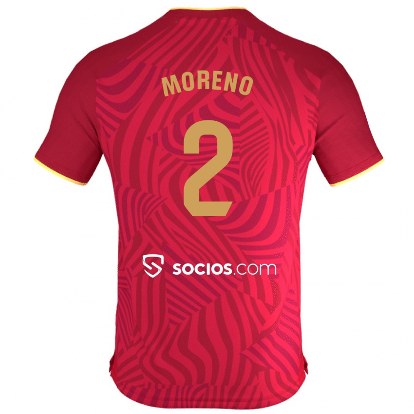 Herren Jorge Moreno #2 Rot Auswärtstrikot Trikot 2023/24 T-Shirt