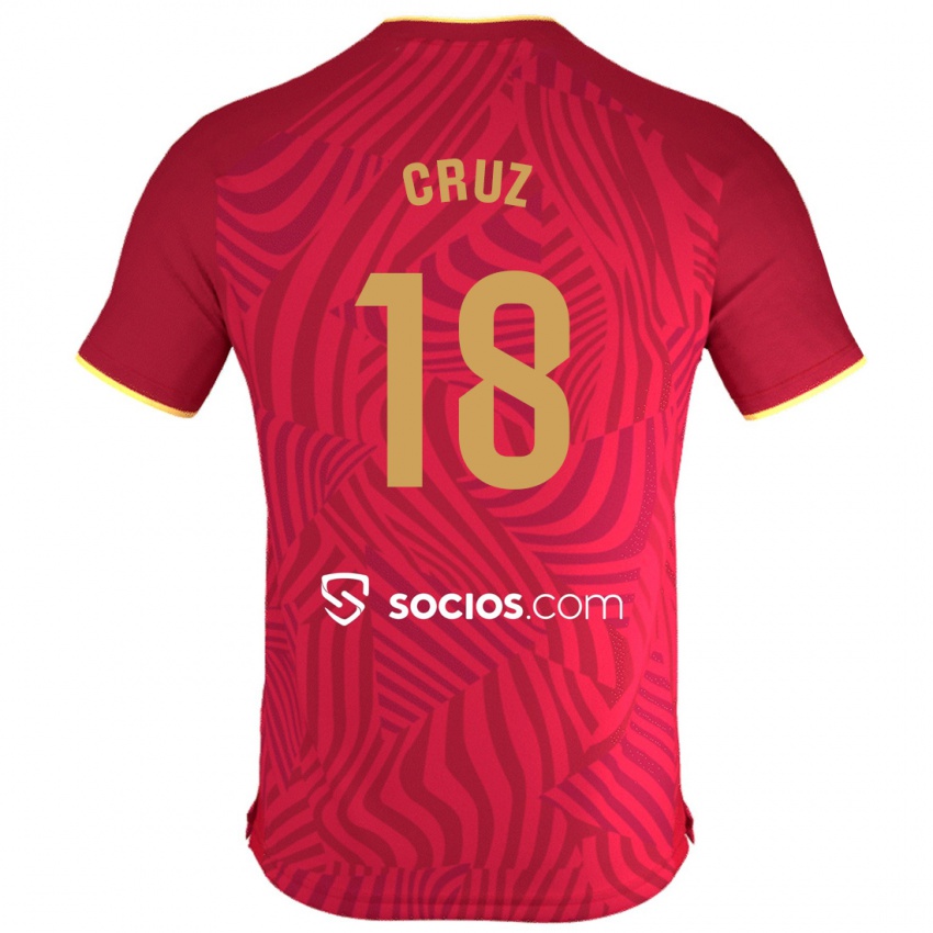 Herren Jesús Cruz #18 Rot Auswärtstrikot Trikot 2023/24 T-Shirt