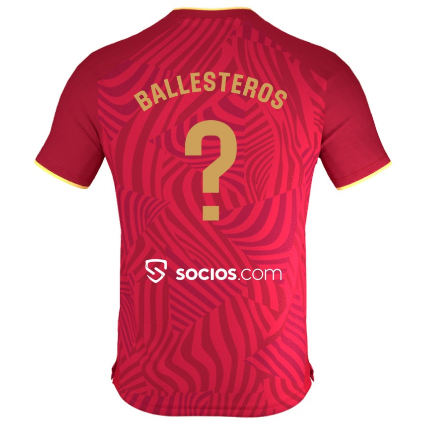 Herren Gonzalo Ballesteros #0 Rot Auswärtstrikot Trikot 2023/24 T-Shirt