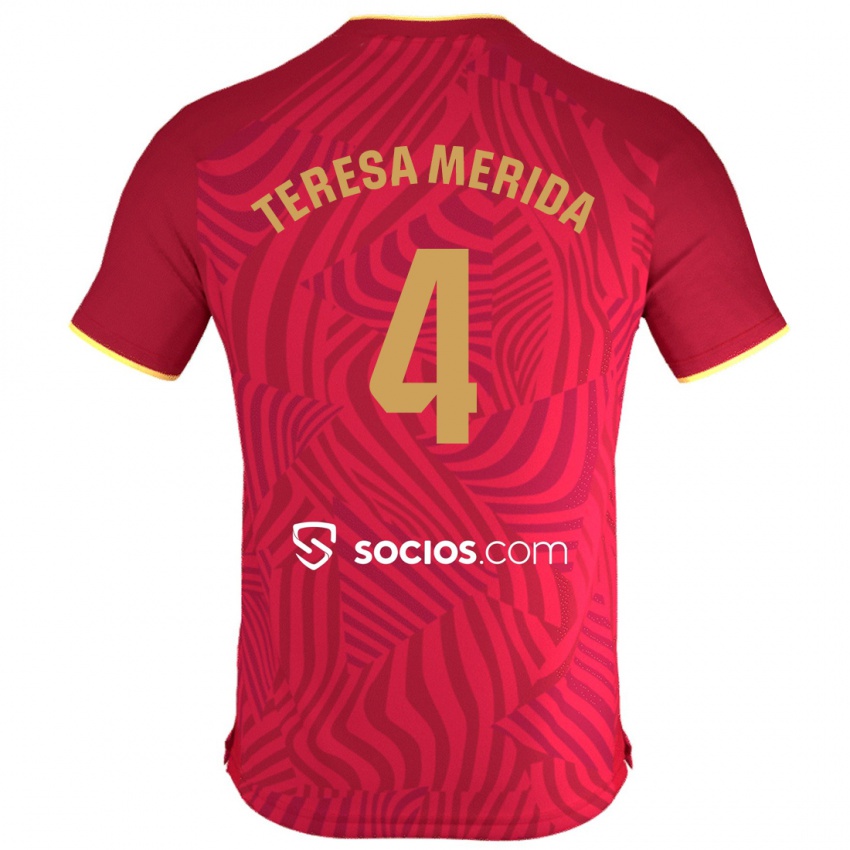 Herren Teresa Merida #4 Rot Auswärtstrikot Trikot 2023/24 T-Shirt