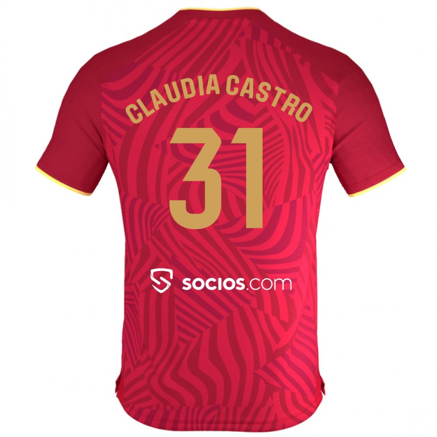 Herren Claudia Castro Romero #31 Rot Auswärtstrikot Trikot 2023/24 T-Shirt