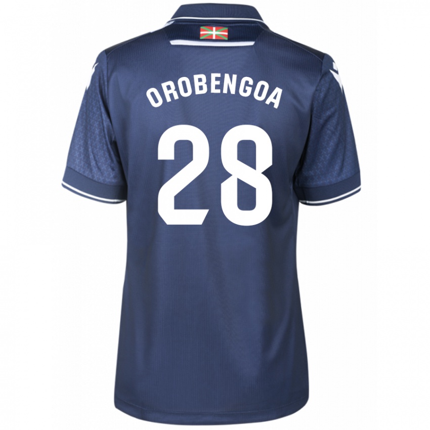 Herren Ekain Orobengoa #28 Marine Auswärtstrikot Trikot 2023/24 T-Shirt