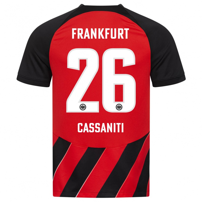 Damen Nino Cassaniti #26 Rot Schwarz Heimtrikot Trikot 2023/24 T-Shirt