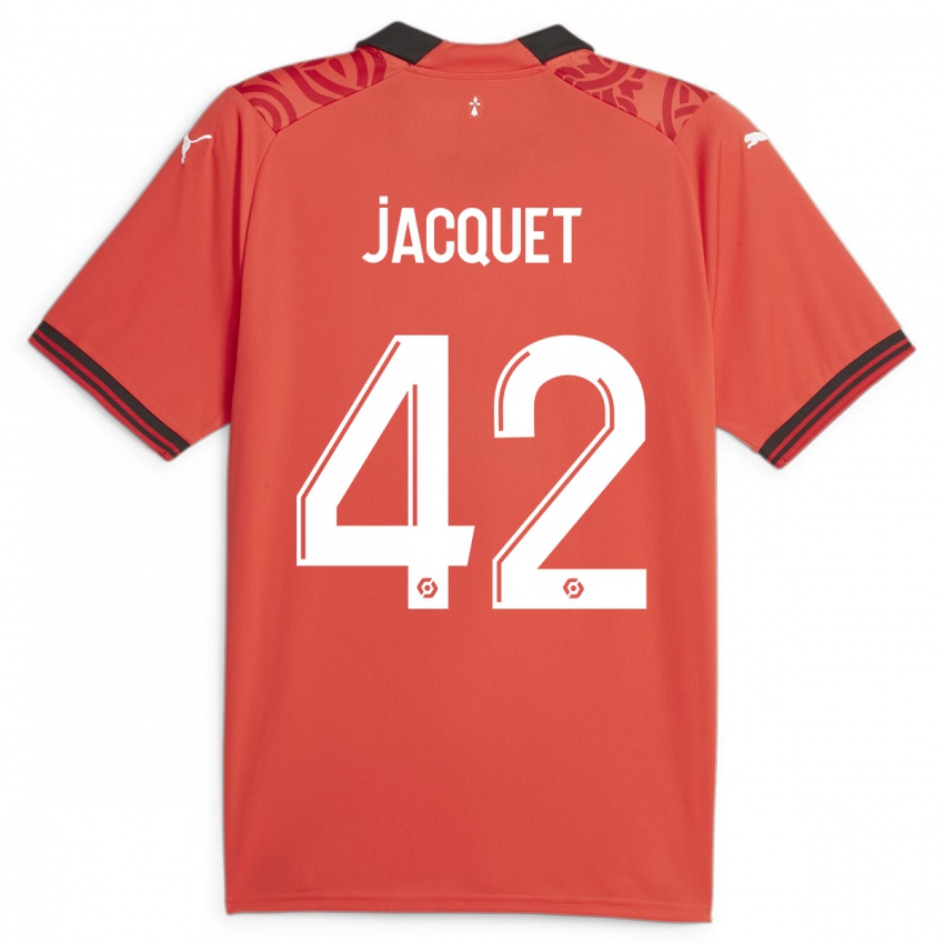 Damen Jérémy Jacquet #42 Rot Heimtrikot Trikot 2023/24 T-Shirt