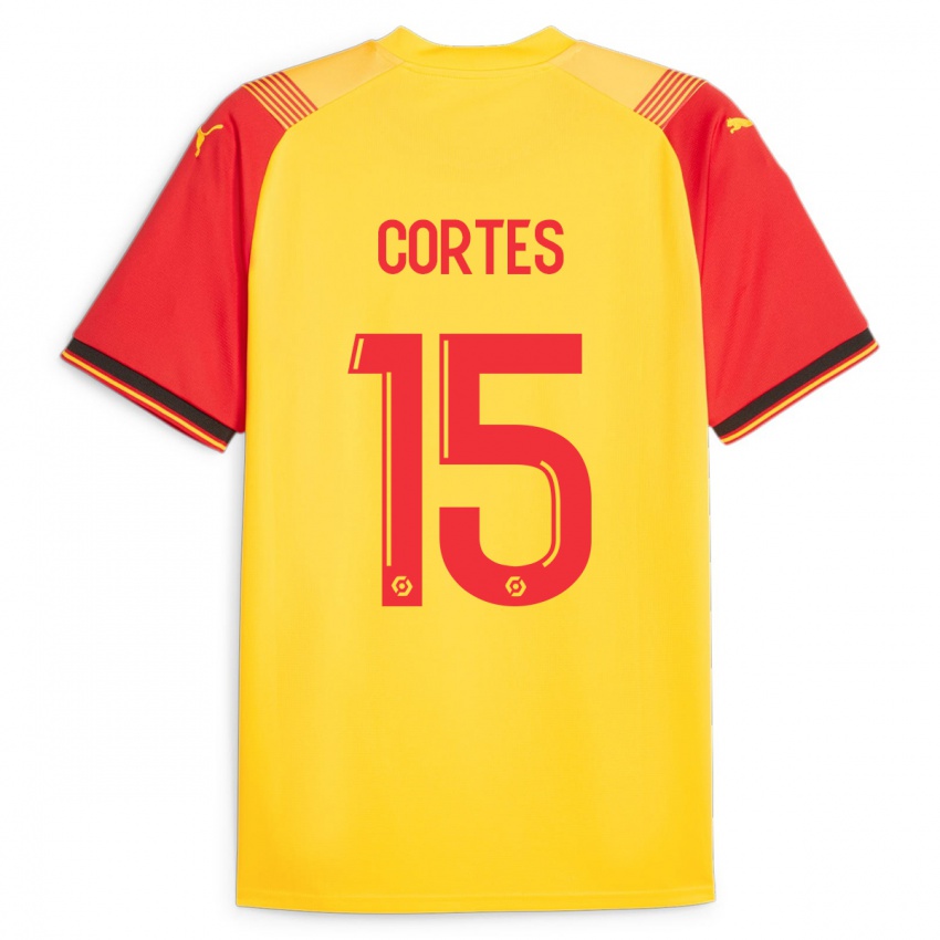 Damen Óscar Cortés #15 Gelb Heimtrikot Trikot 2023/24 T-Shirt