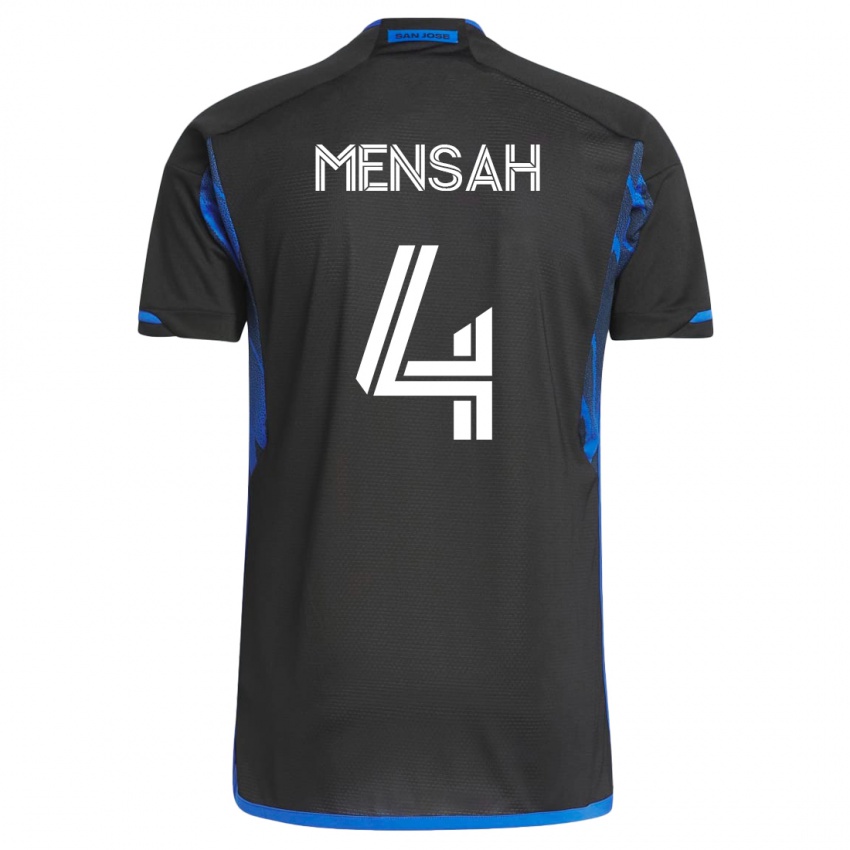 Damen Jonathan Mensah #4 Blau Schwarz Heimtrikot Trikot 2023/24 T-Shirt