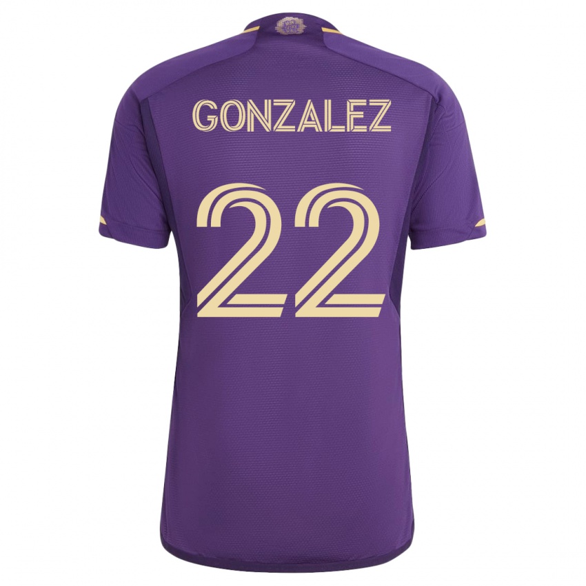 Damen Gastón González #22 Violett Heimtrikot Trikot 2023/24 T-Shirt