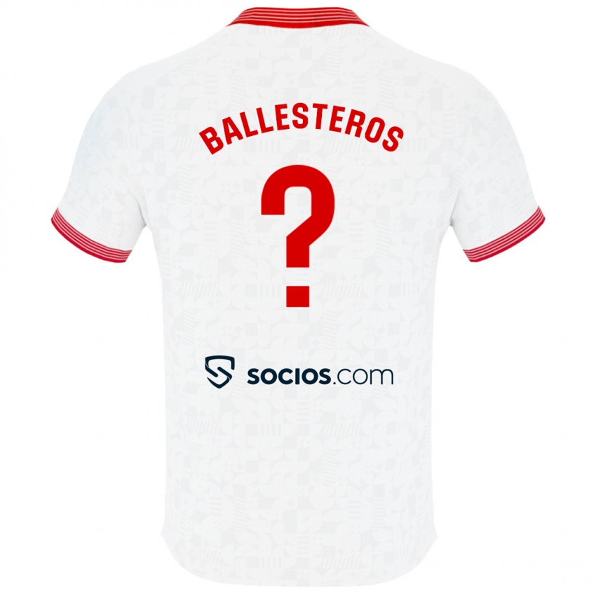 Damen Gonzalo Ballesteros #0 Weiß Heimtrikot Trikot 2023/24 T-Shirt