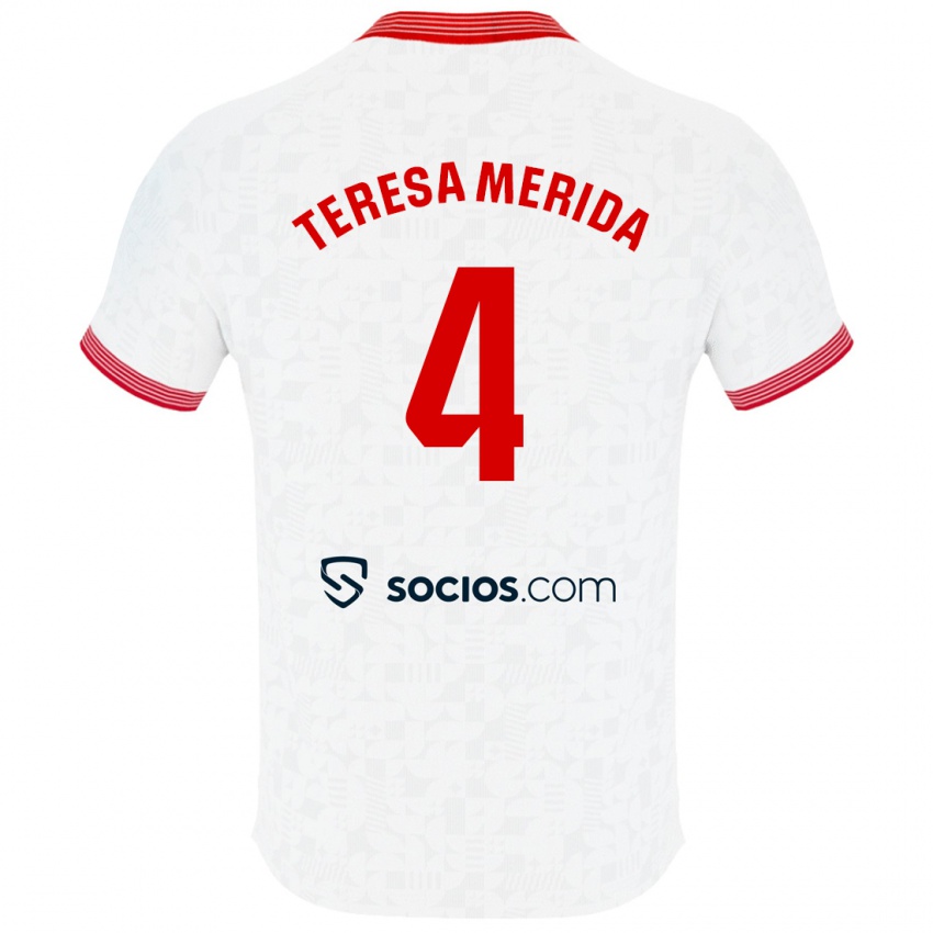 Damen Teresa Merida #4 Weiß Heimtrikot Trikot 2023/24 T-Shirt